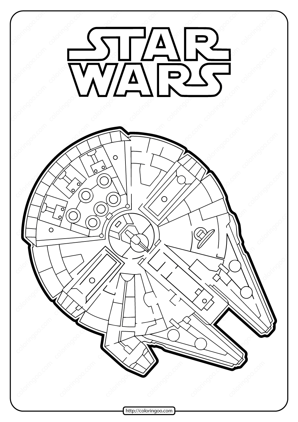 millennium falcon coloring page easy