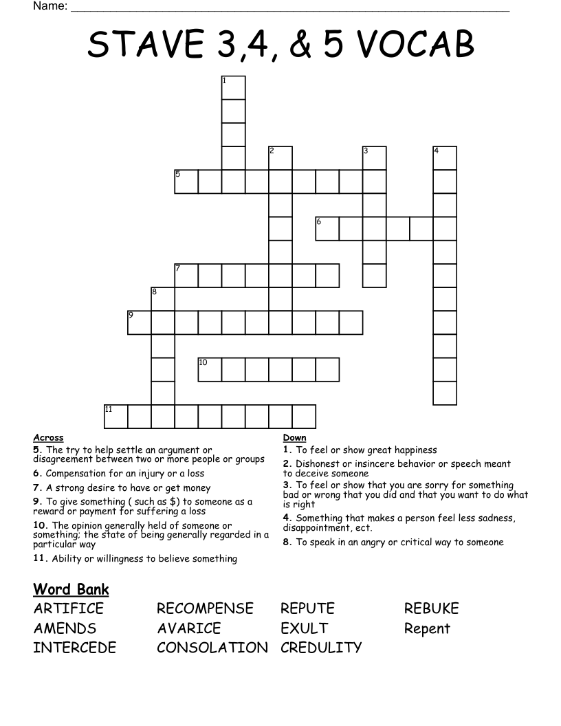 STAVE 3 4 5 VOCAB Crossword WordMint STAVE 3 4 5 VOCAB Crossword WordMint