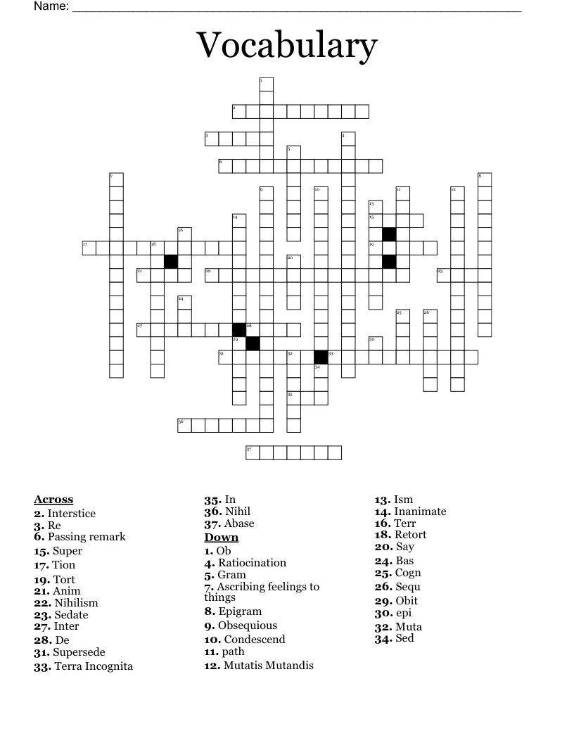 Stem 10 Word List Crossword WordMint Stem 10 Word List Crossword WordMint
