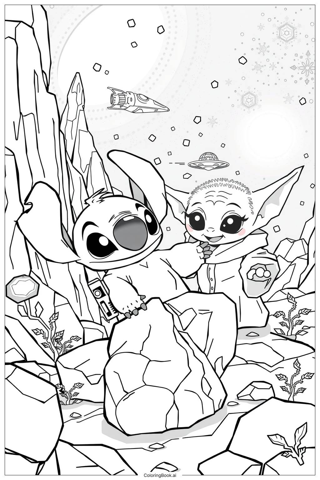 Stitch And Baby Yoda Adventure 2 Coloring Page Free PDF PNG Printable Stitch And Baby Yoda Adventure 2 Coloring Page Free PDF PNG Printable