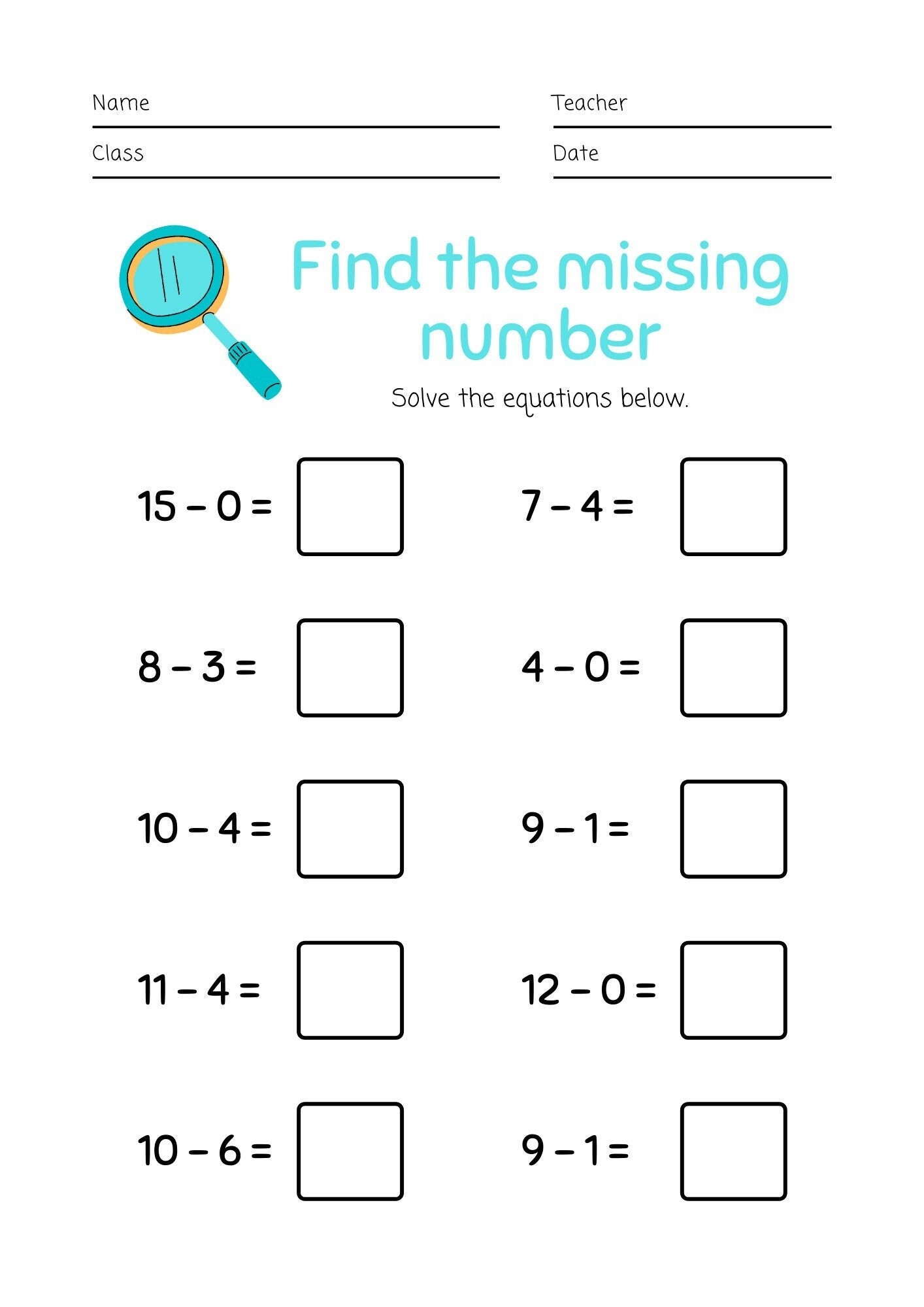 Subtraction Worksheet For 5 7 Year Old Kids Etsy Subtraction Worksheet For 5 7 Year Old Kids Etsy