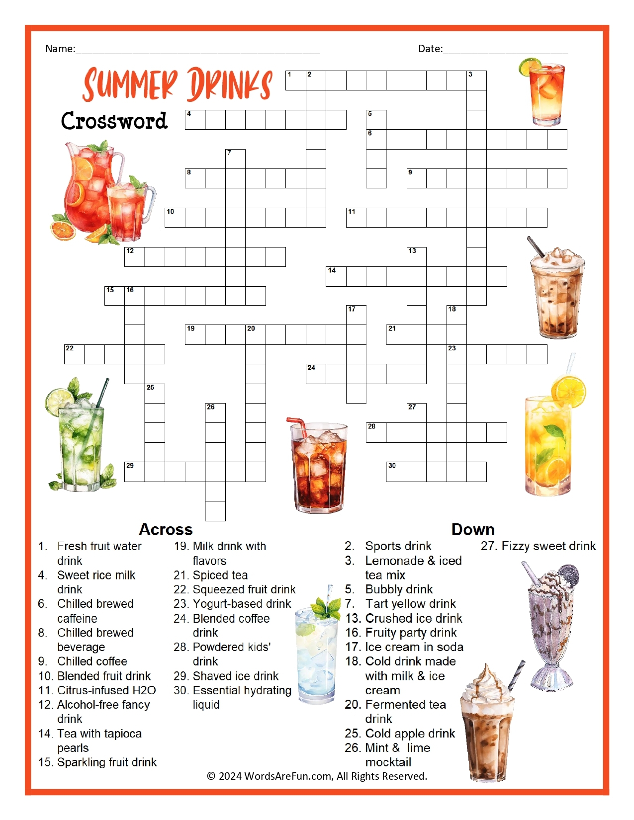 spiced tea crossword clue