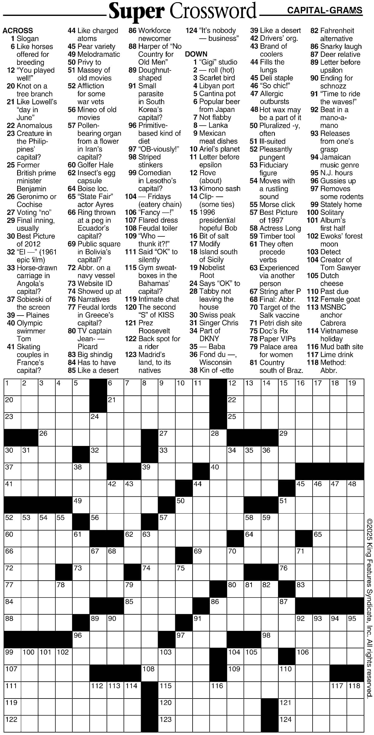 Super Crossword Capital Grams Your West Central Voice Super Crossword Capital Grams Your West Central Voice
