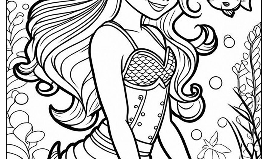 Mermaid Pictures For Colouring