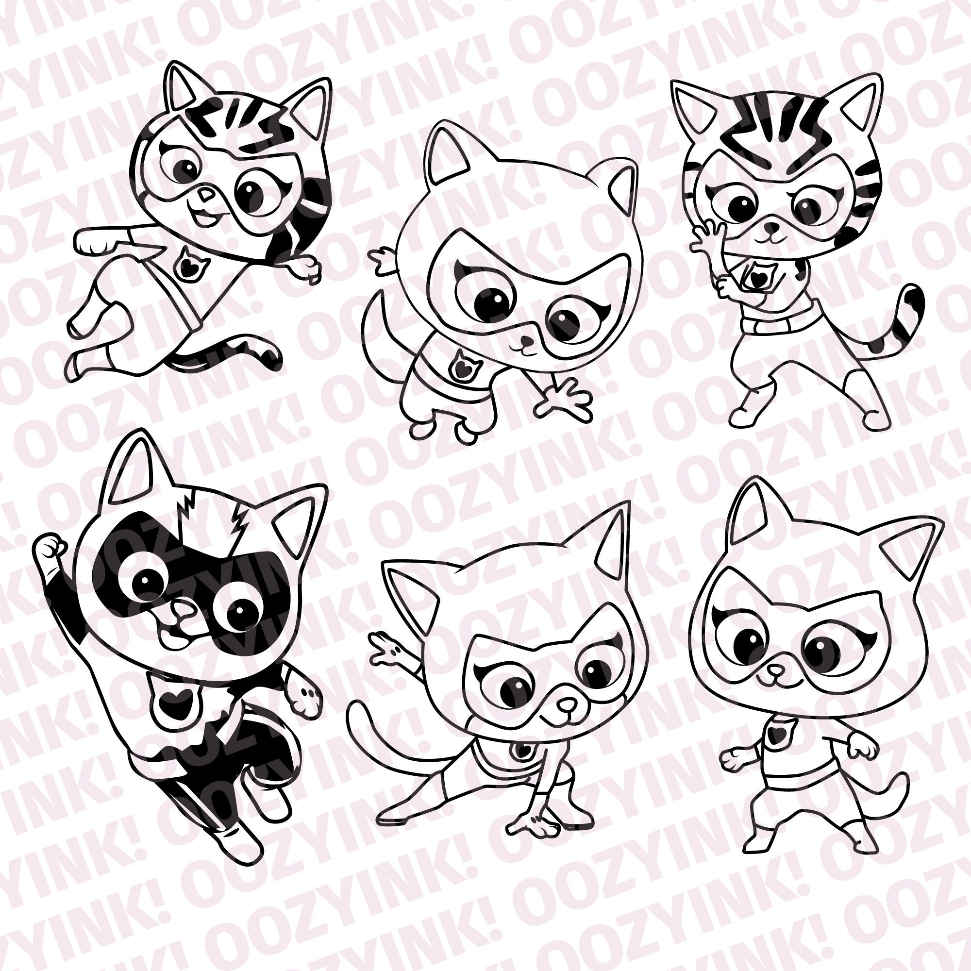Superkitties Coloring Page Etsy Superkitties Coloring Page Etsy