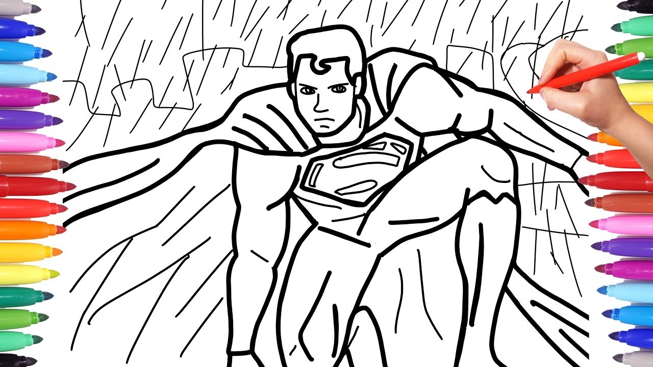 Superman Coloring Pages For Kids How To Draw Epic Superman In The Rain Superheroe Drawing YouTube Superman Coloring Pages For Kids How To Draw Epic Superman In The Rain Superheroe Drawing YouTube