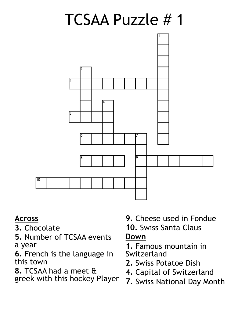 Switzerland Crossword WordMint Switzerland Crossword WordMint