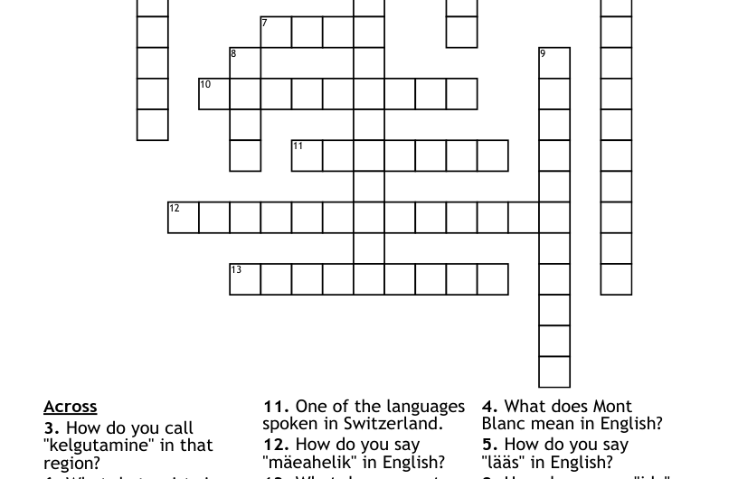 Swiss Canton Crossword Clue