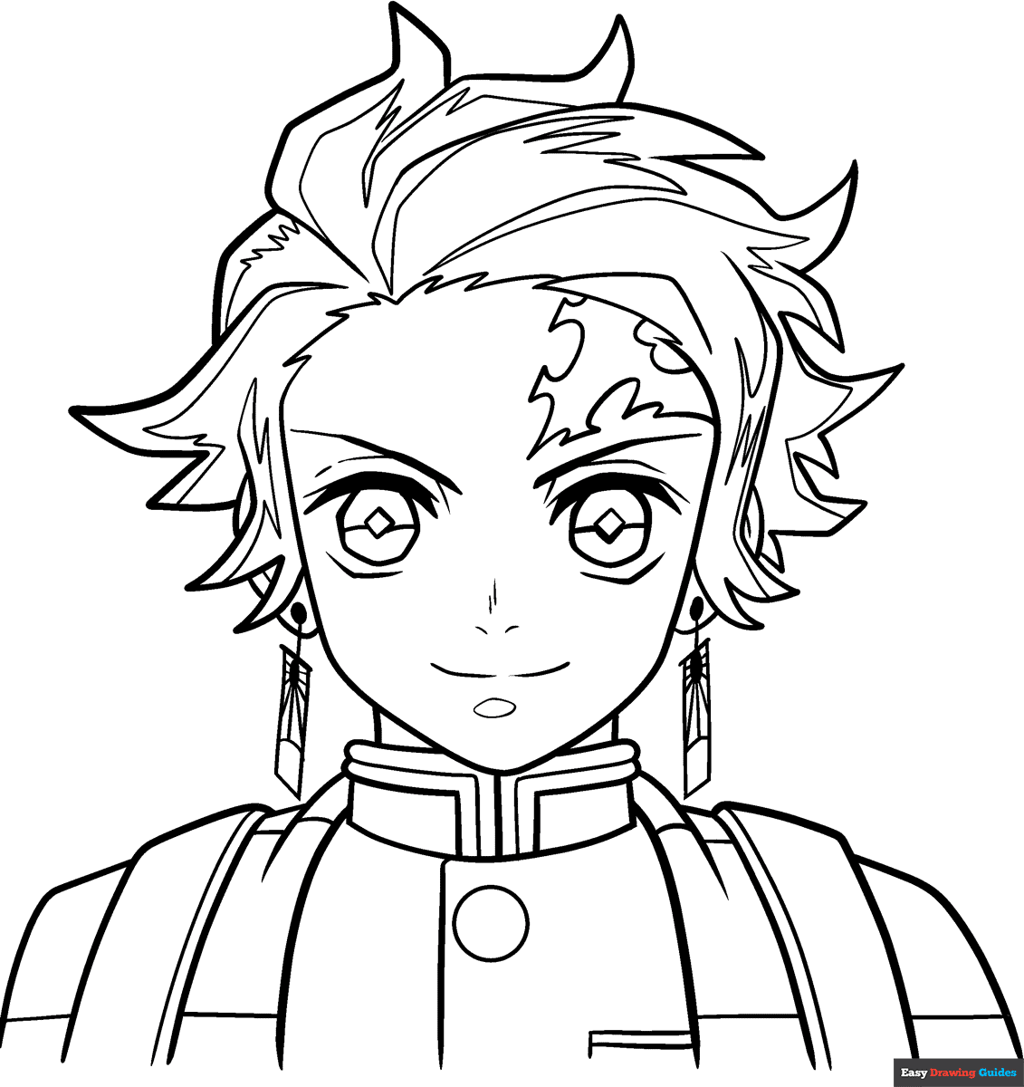 Tanjiro Kamado From Demon Slayer Coloring Page Easy Drawing Guides Tanjiro Kamado From Demon Slayer Coloring Page Easy Drawing Guides