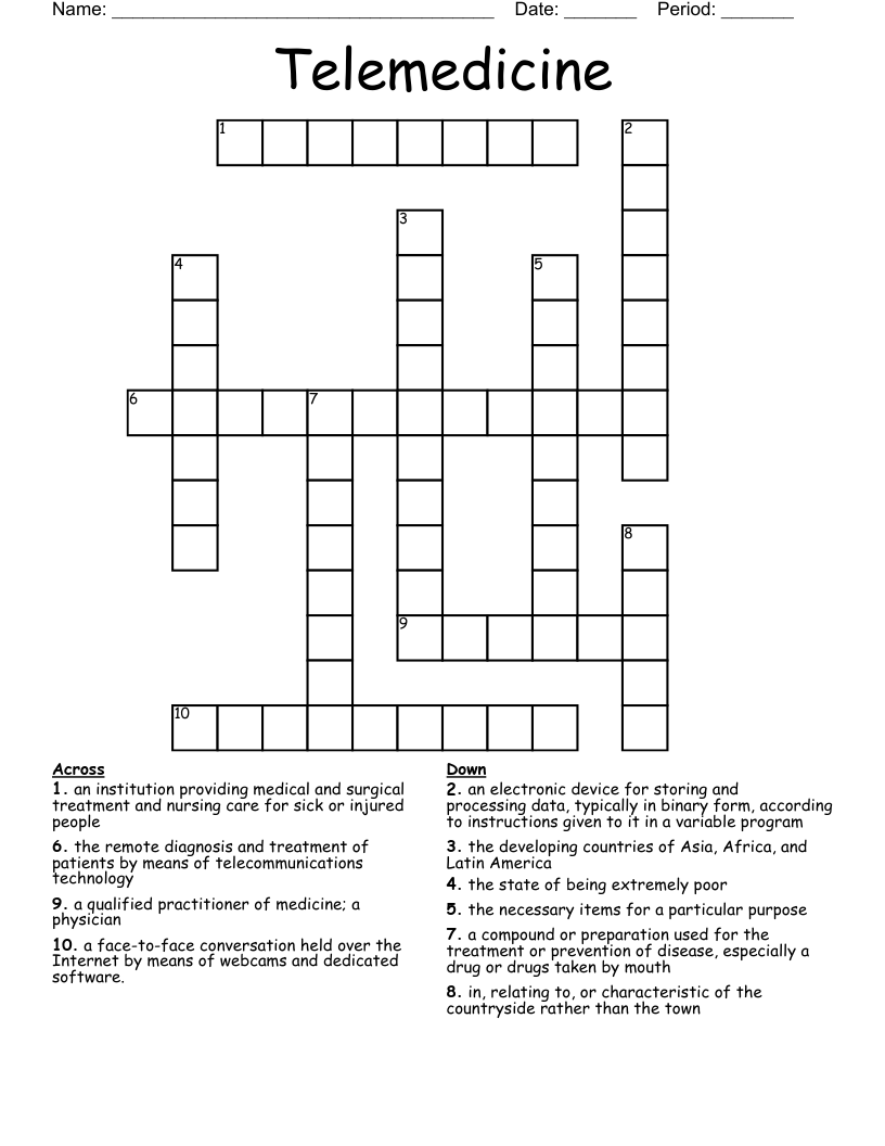 Telemedicine Crossword WordMint