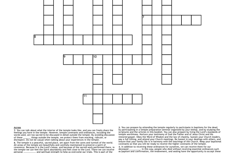 Children Of In Temple Names Crossword