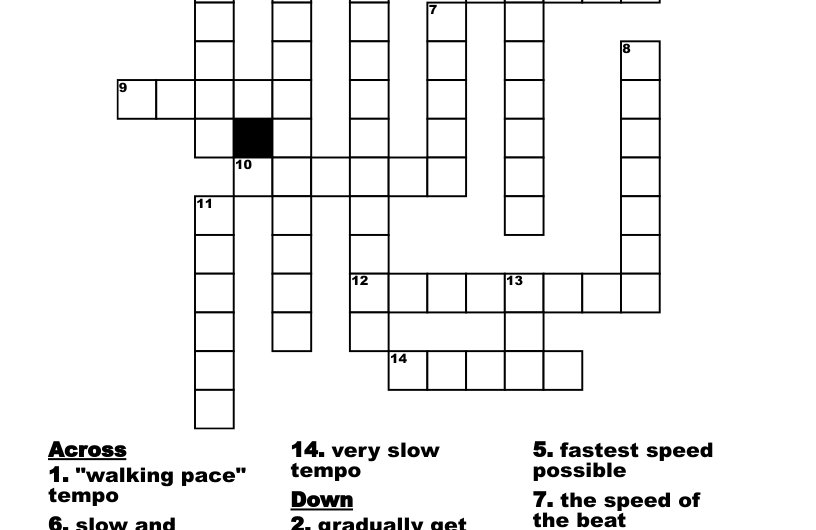 Slow Tempo Crossword Clue
