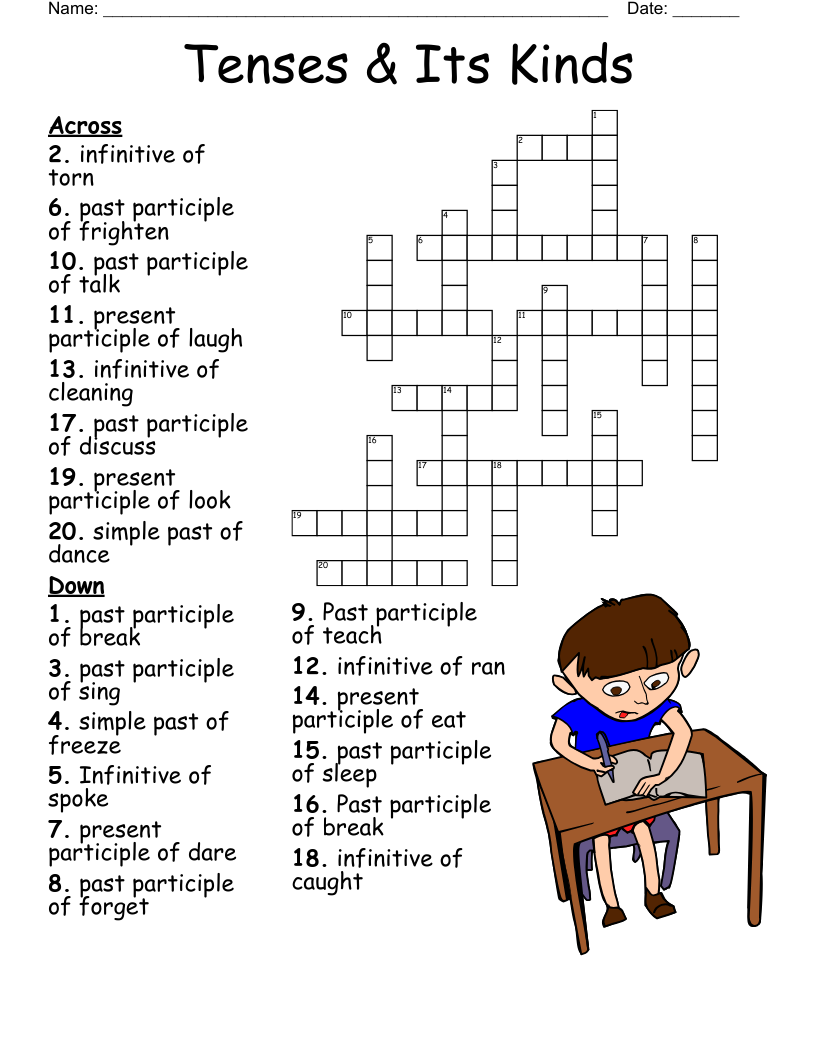 Tenses Its Kinds Crossword WordMint Tenses Its Kinds Crossword WordMint