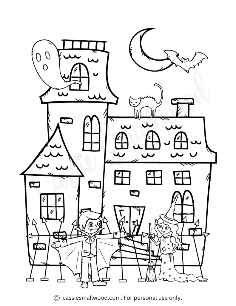 THE BEST Haunted House Coloring Pages Cassie Smallwood THE BEST Haunted House Coloring Pages Cassie Smallwood
