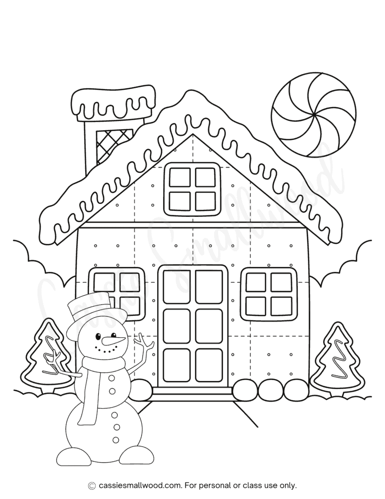 THE CUTEST Gingerbread House Coloring Pages Cassie Smallwood THE CUTEST Gingerbread House Coloring Pages Cassie Smallwood