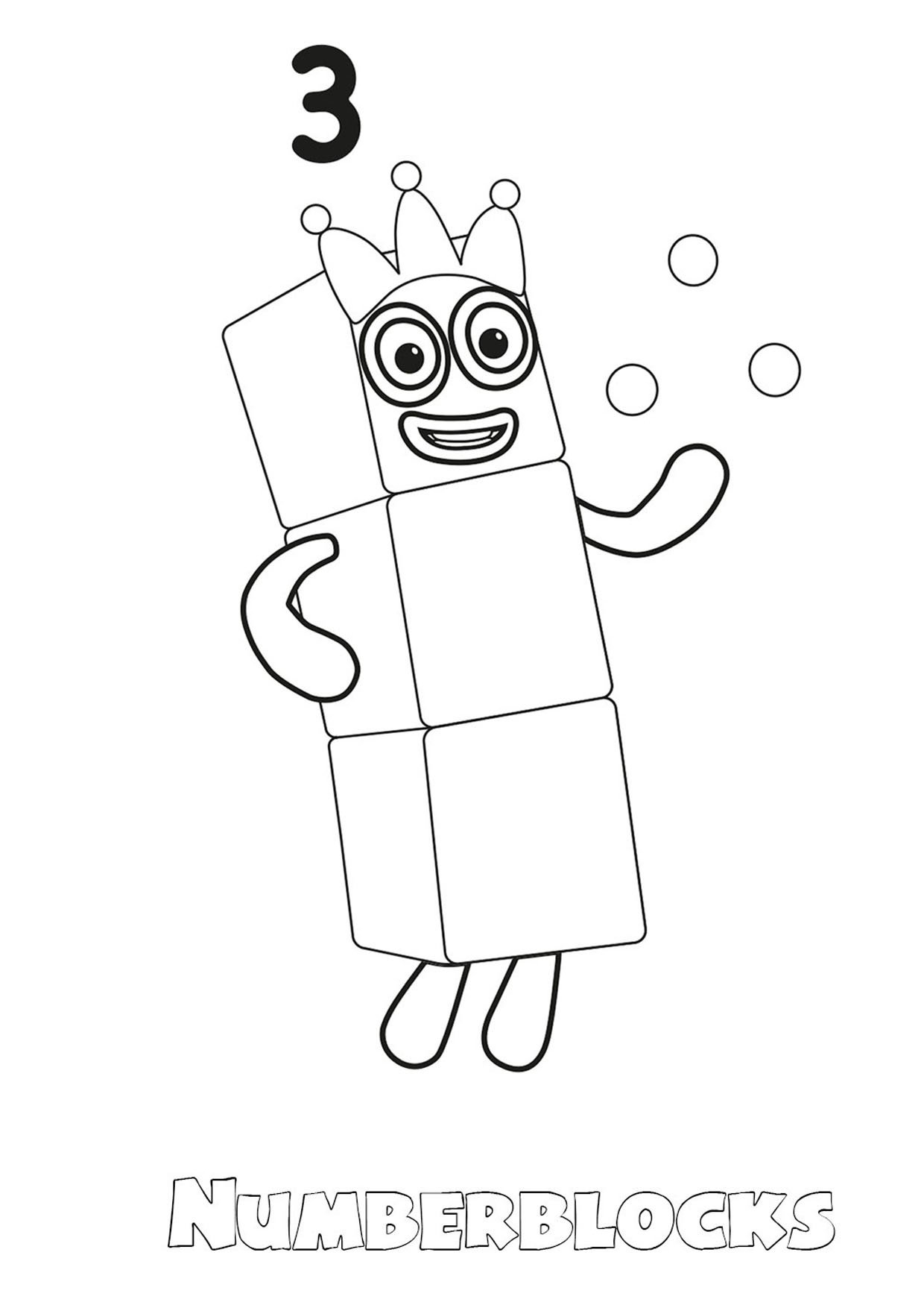 The Friendly Three Numberblocks Coloring Pages The Friendly Three Numberblocks Coloring Pages
