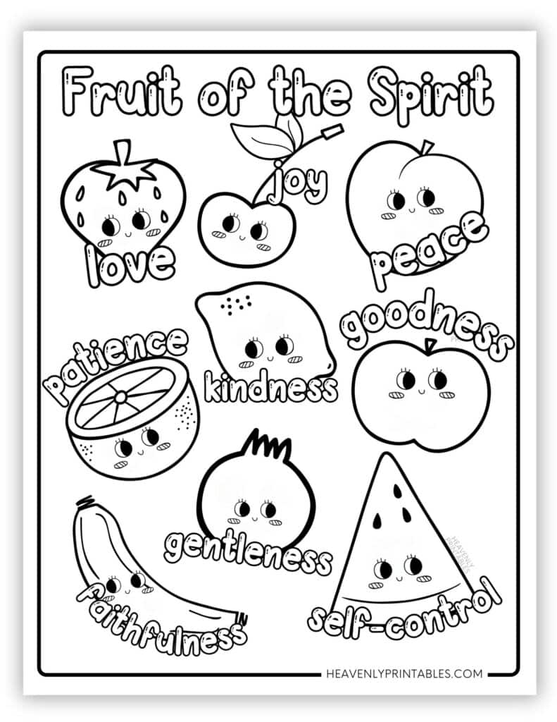 fruit of the spirit coloring sheet fruit of the spirit coloring sheet