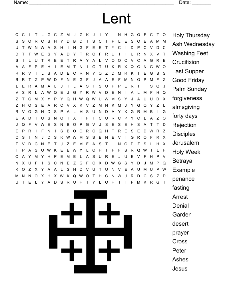 THE LITURGICAL YEAR Crossword WordMint