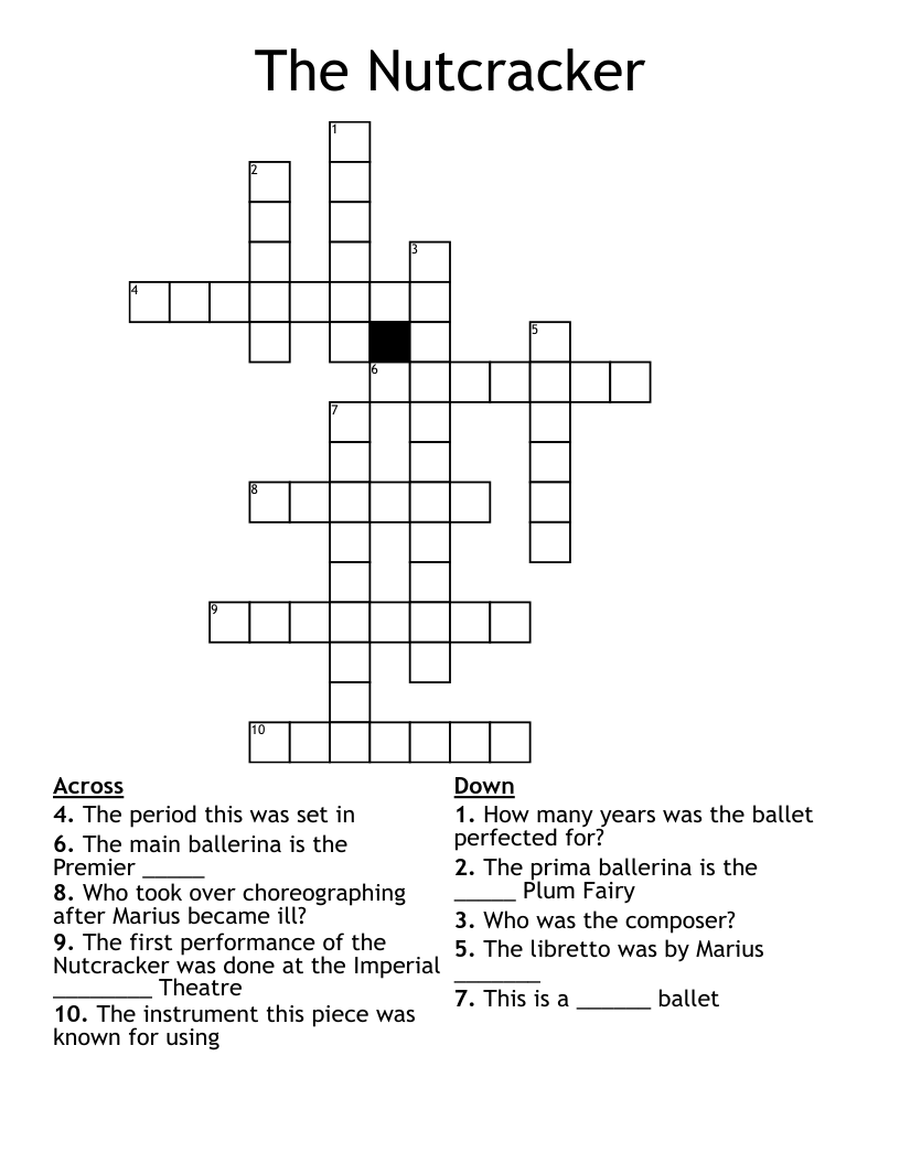 The Nutcracker Crossword WordMint The Nutcracker Crossword WordMint