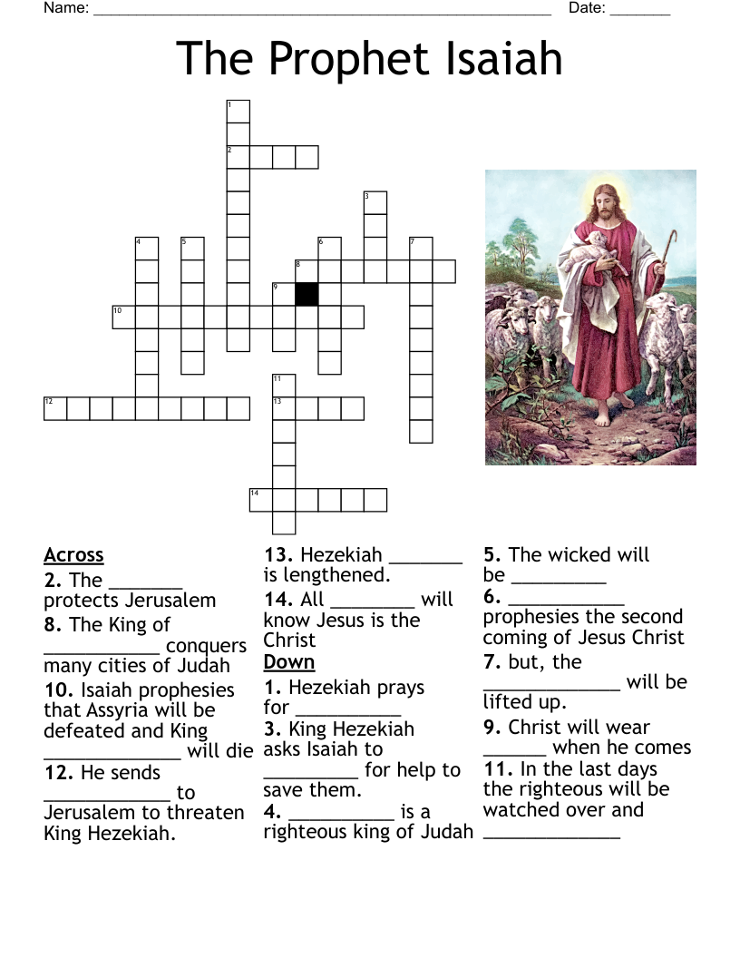 The Prophet Isaiah Crossword WordMint The Prophet Isaiah Crossword WordMint
