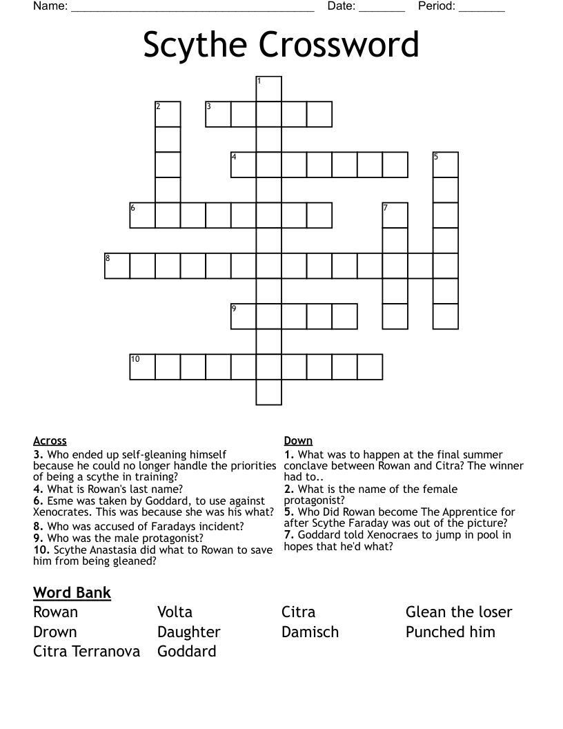 The Toll Crossword WordMint The Toll Crossword WordMint