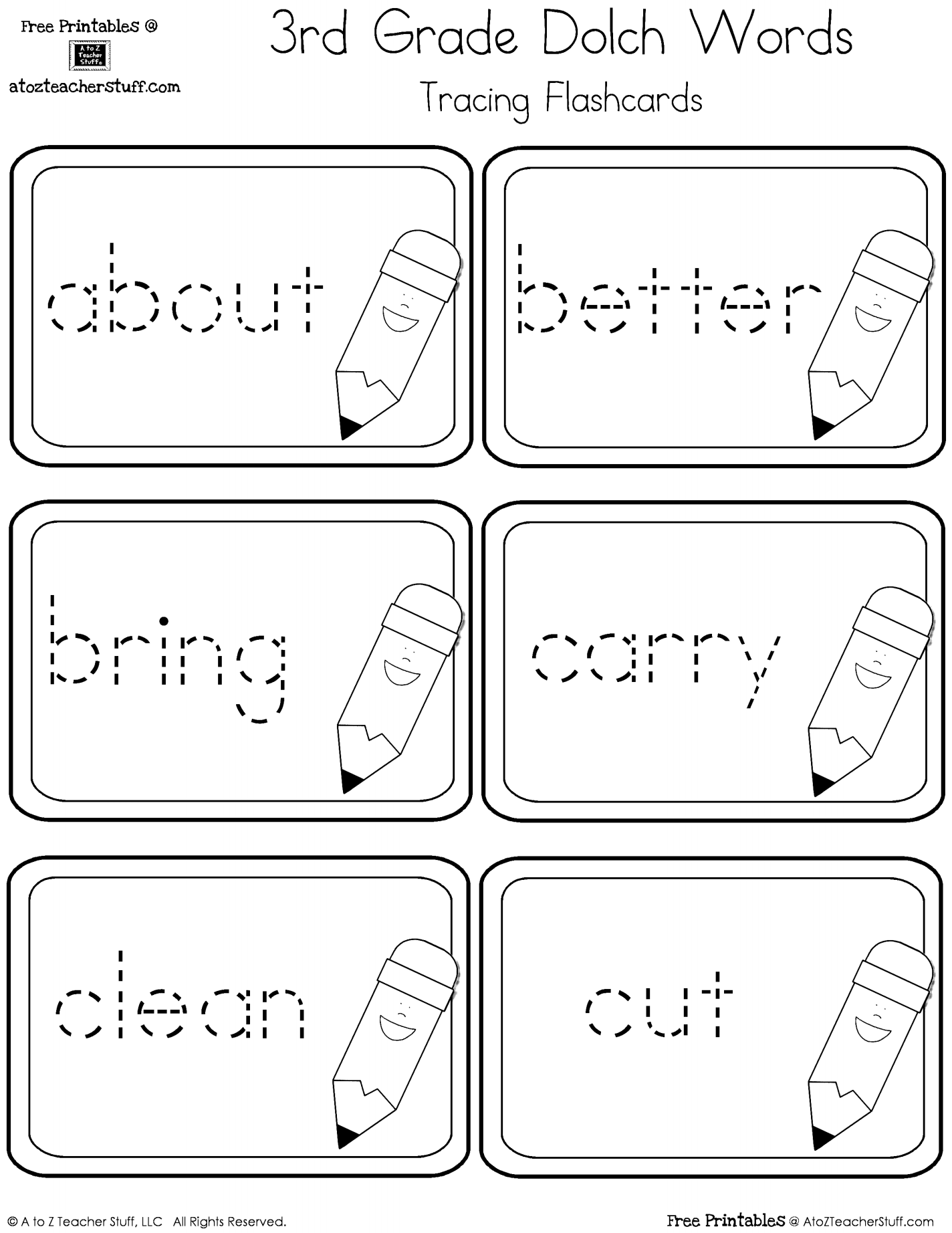 Third Grade Dolch Sight Words Tracing Flashcards A To Z Teacher Stuff Printable Pages And Worksheets Third Grade Dolch Sight Words Tracing Flashcards A To Z Teacher Stuff Printable Pages And Worksheets