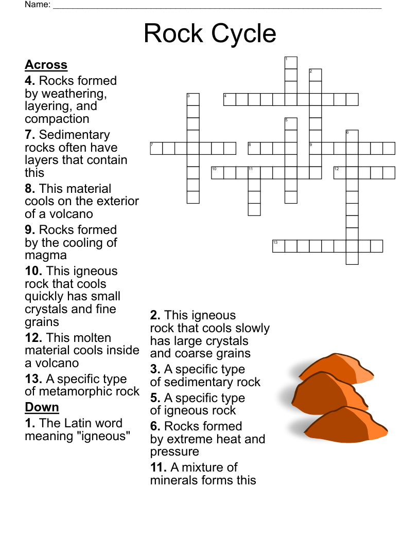 Three Classes Of Rock Crossword WordMint Three Classes Of Rock Crossword WordMint