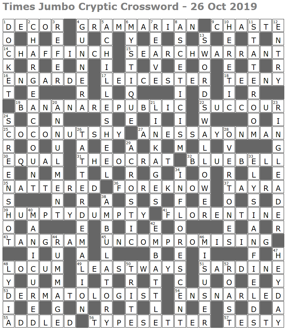 Times Jumbo Cryptic Crossword 1407 Lucian Poll s Web Ramblings