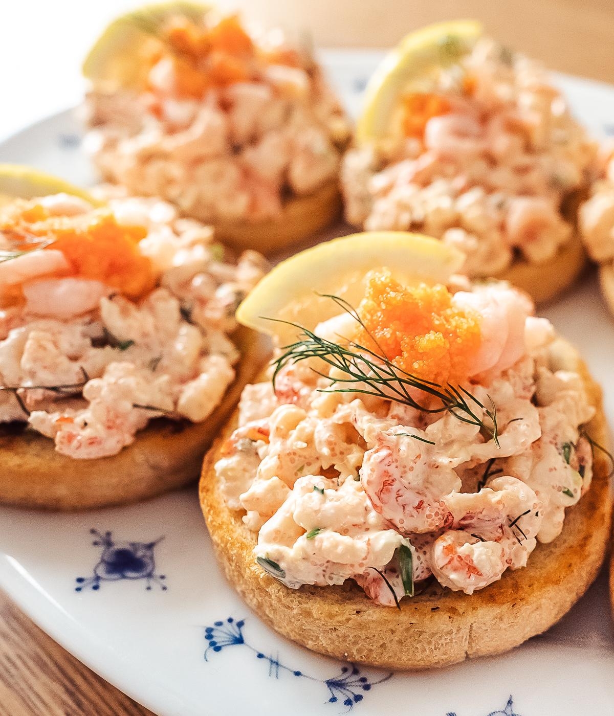 Toast Skagen Swedish Shrimp Salad Toast Scandinavian Cookbook