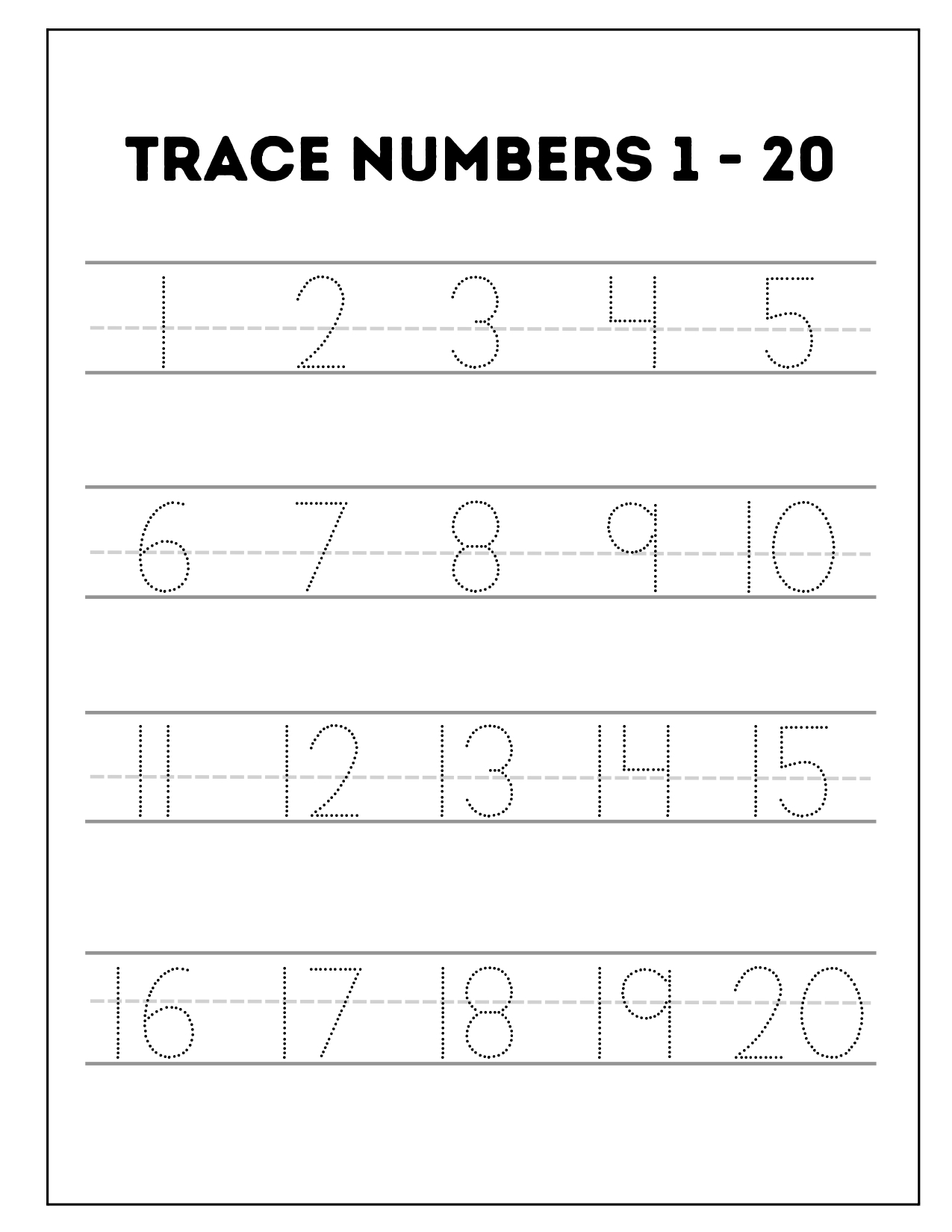 number tracing worksheets 1 20 number tracing worksheets 1 20