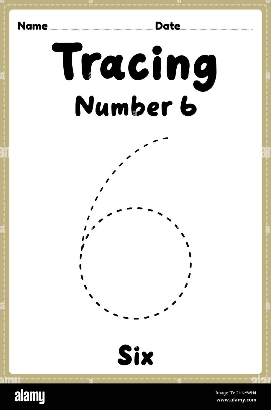 tracing the number 6 tracing the number 6