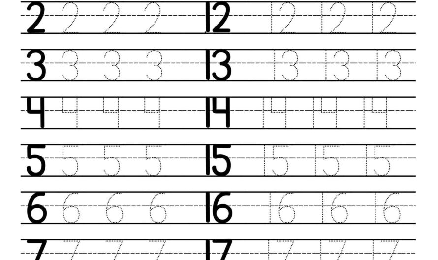 Tracing Numbers 1 20