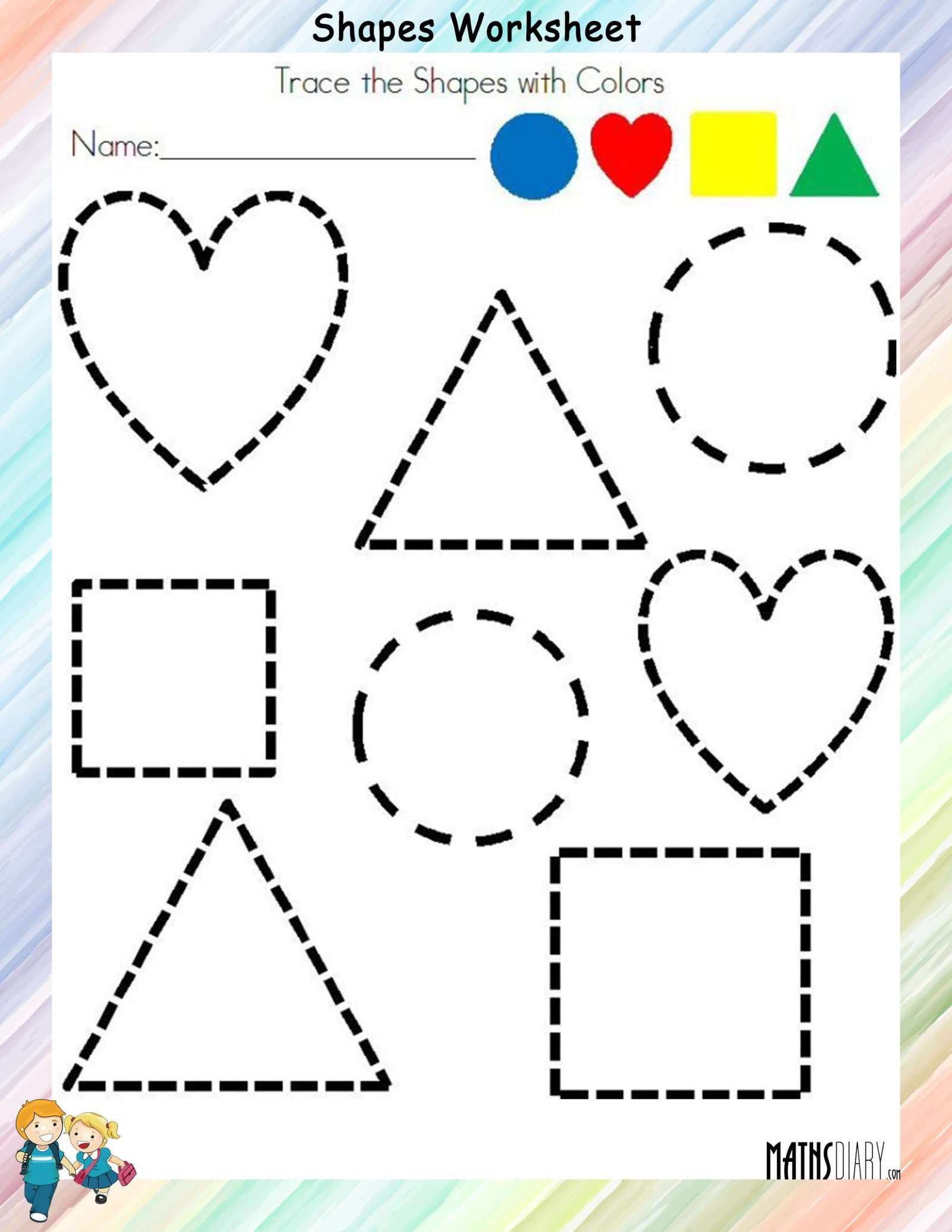 Tracing Shapes Math Worksheets MathsDiary Worksheets Library Tracing Shapes Math Worksheets MathsDiary Worksheets Library