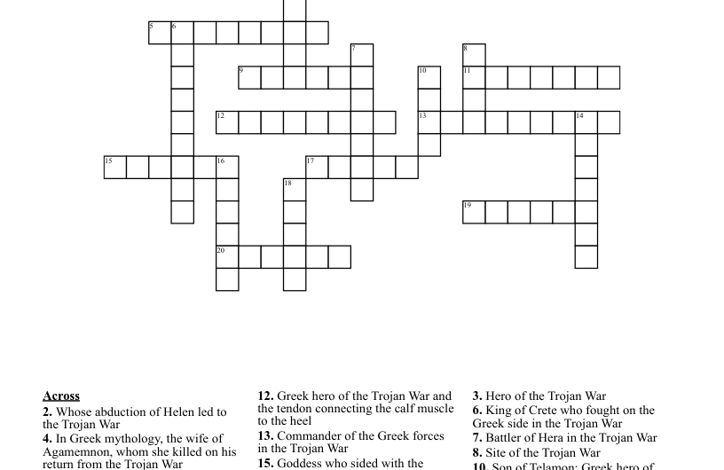 Trojan War Hero Crossword Clue