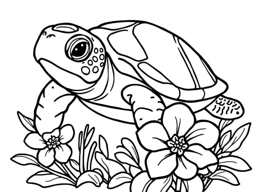 Turtle And Flower Coloring Page Free Printable Coloring Page Turtle And Flower Coloring Page Free Printable Coloring Page
