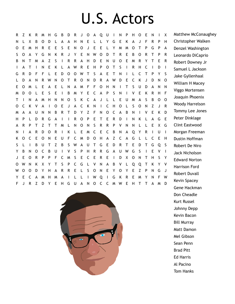U S Actors Word Search WordMint U S Actors Word Search WordMint