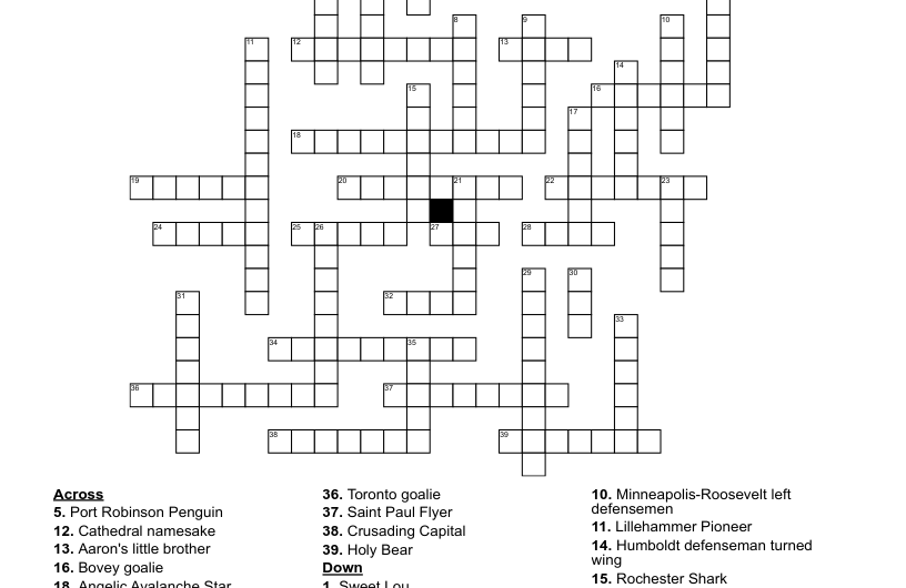Minneapolis Star Crossword