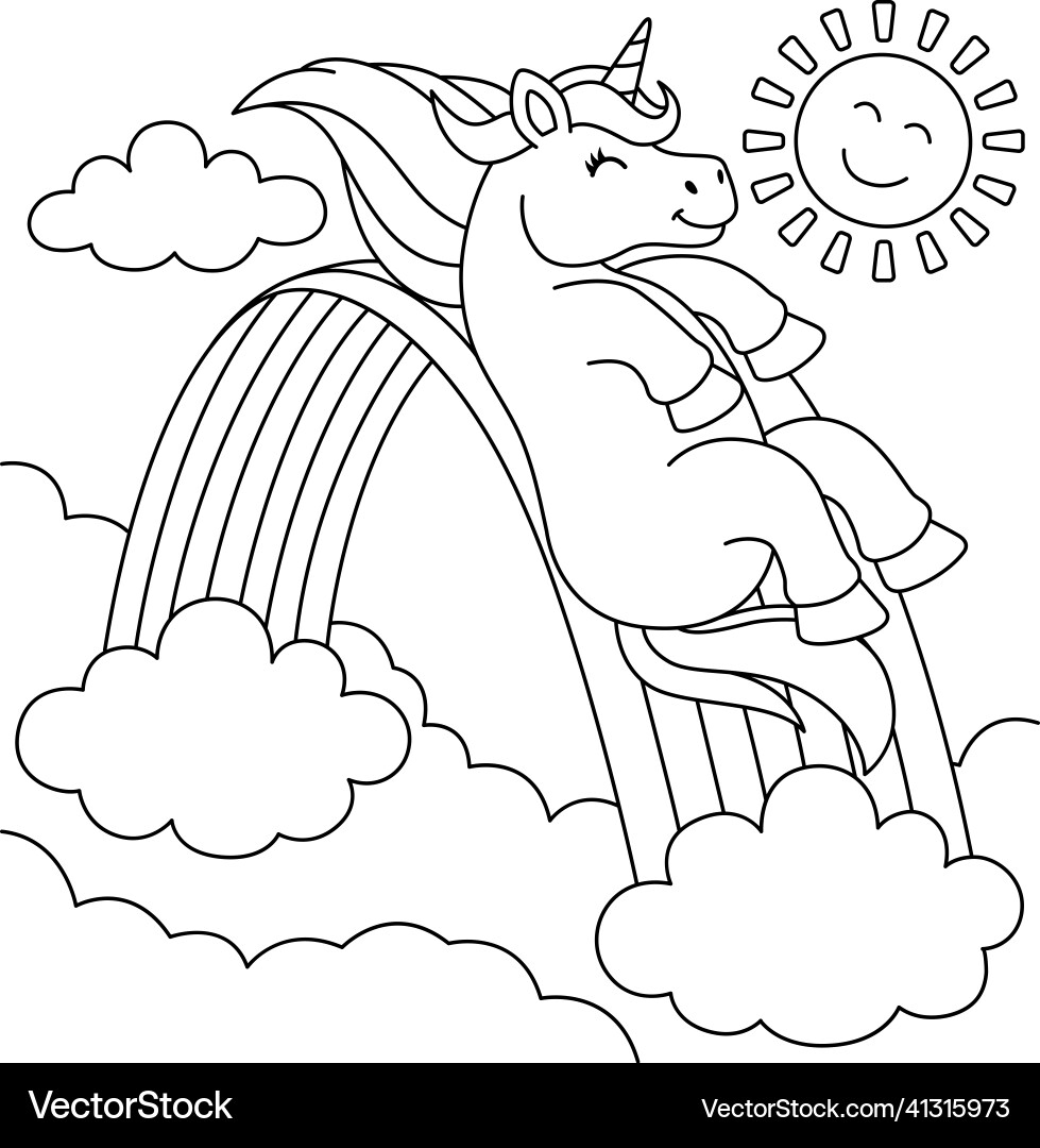 unicorn and rainbow coloring pages