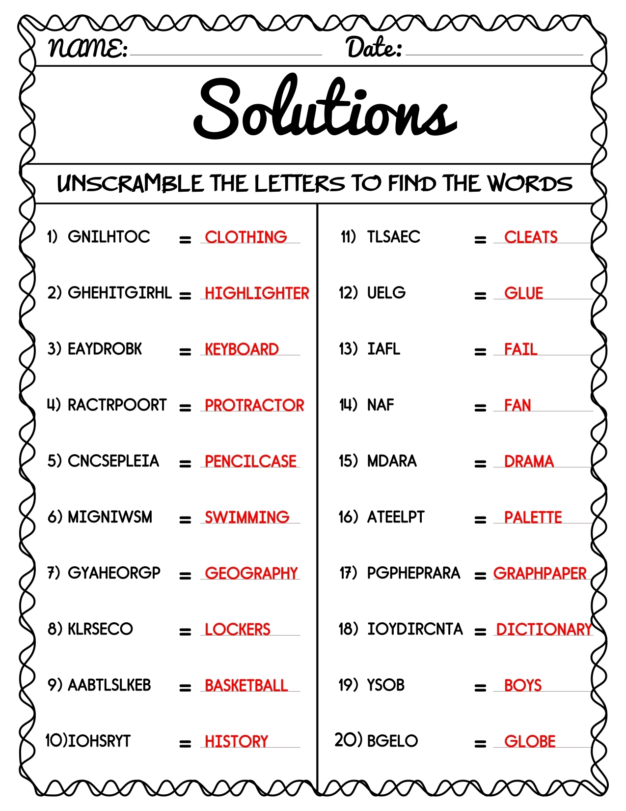 Unscramble The Fun Back to School Word Challenge Made By Teachers Unscramble The Fun Back to School Word Challenge Made By Teachers
