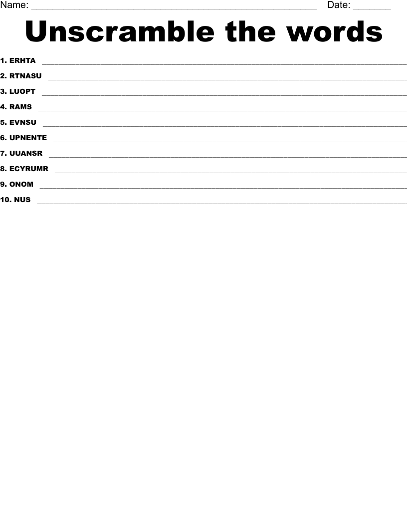 create a word scramble create a word scramble