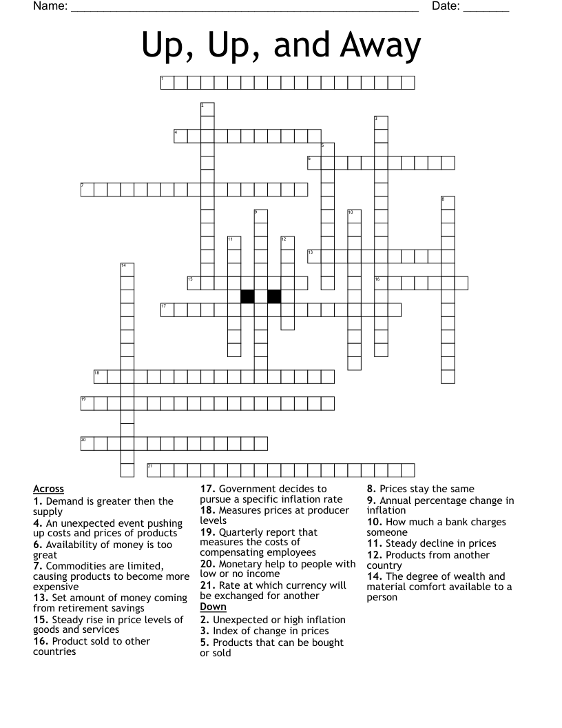 Up Up And Away Crossword WordMint Up Up And Away Crossword WordMint