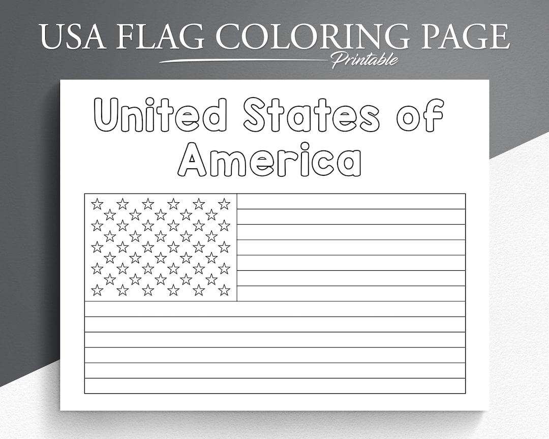 USA Flag Coloring Page Printable American Flag Activity PDF Etsy USA Flag Coloring Page Printable American Flag Activity PDF Etsy