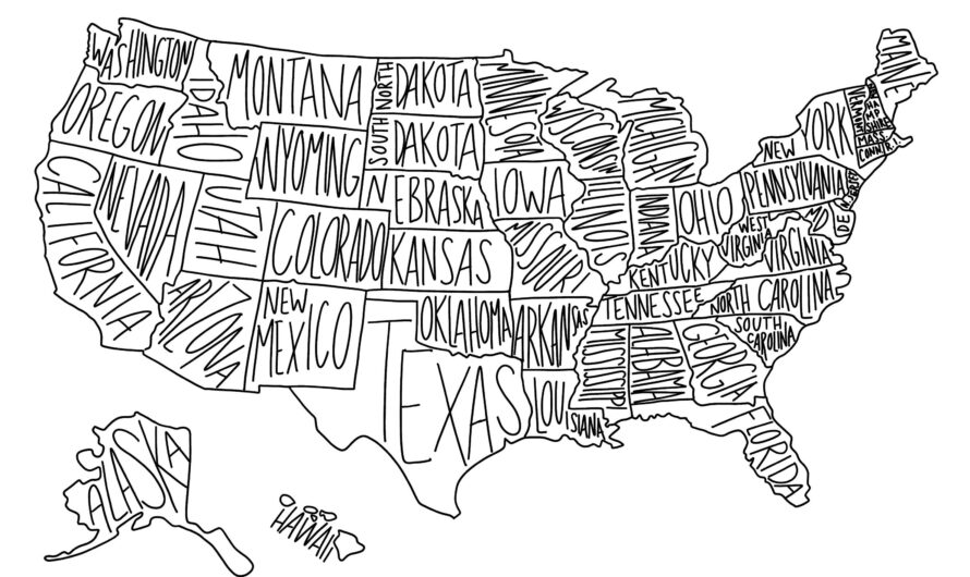 Coloring Sheet Of The United States