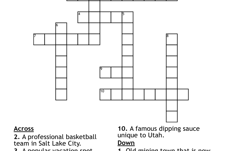City In Utah Crossword Clue