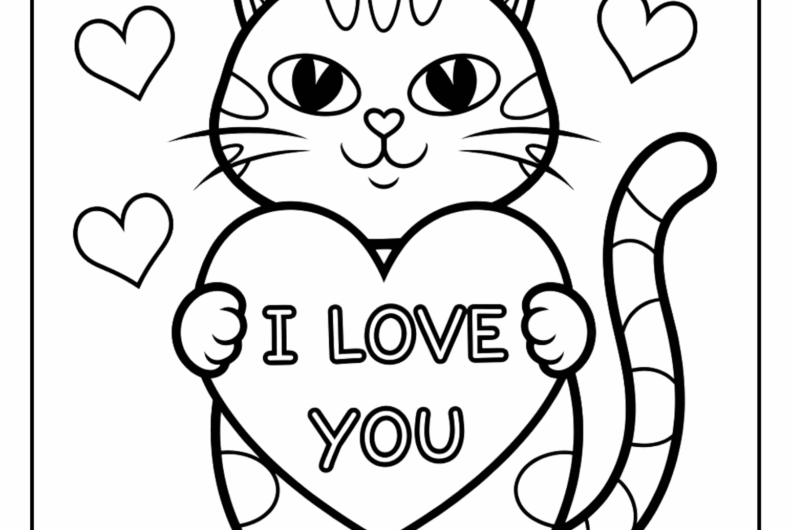 Easy Valentines Coloring Pages