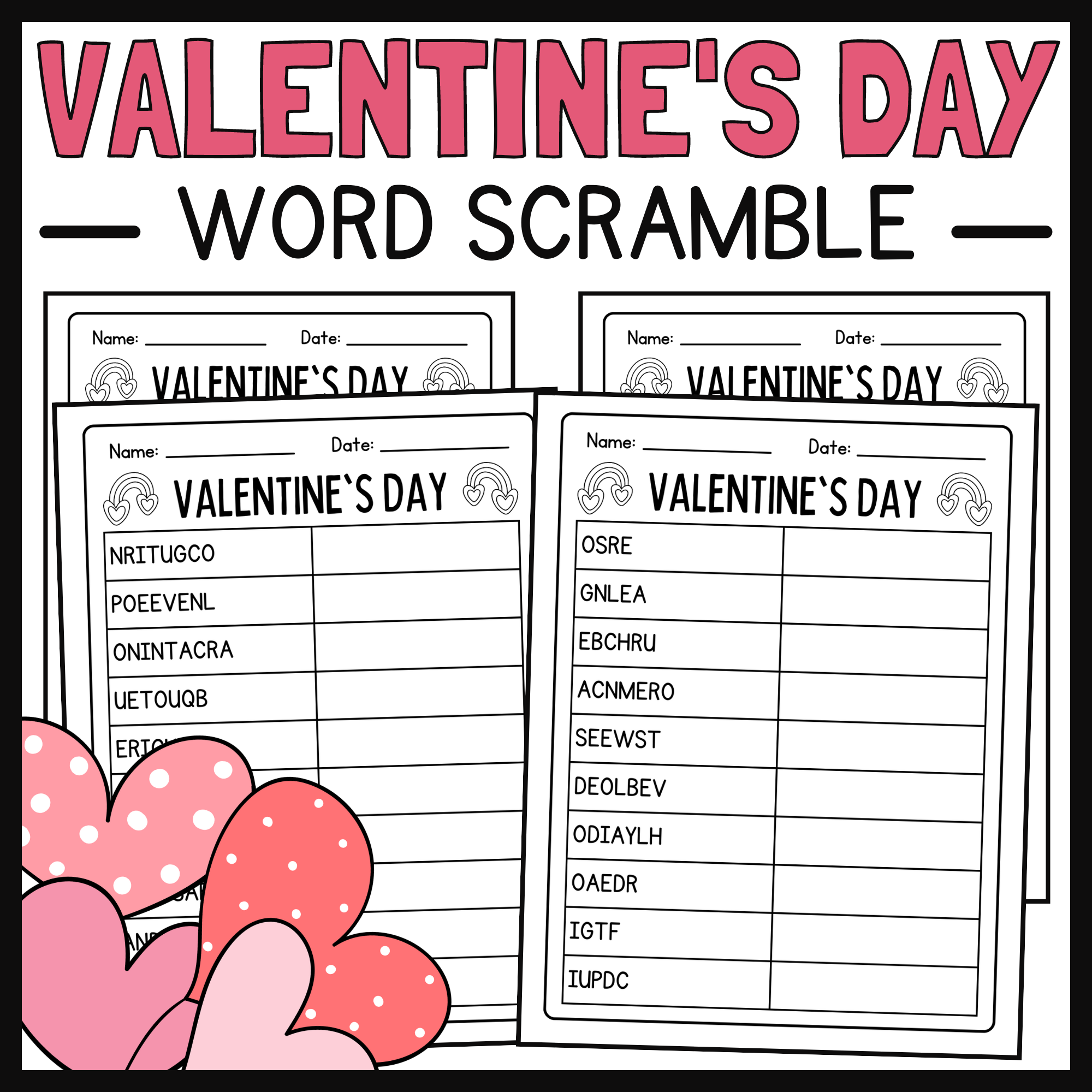 Valentine s Day Word Scramble Valentine s Day Activities Valentine Games Made By Teachers Valentine s Day Word Scramble Valentine s Day Activities Valentine Games Made By Teachers