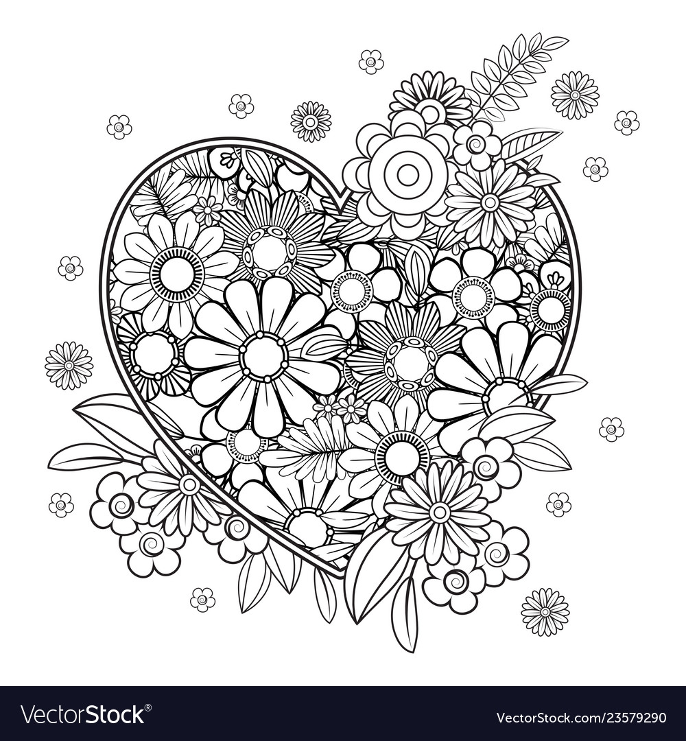 Valentines Day Coloring Page Royalty Free Vector Image Valentines Day Coloring Page Royalty Free Vector Image