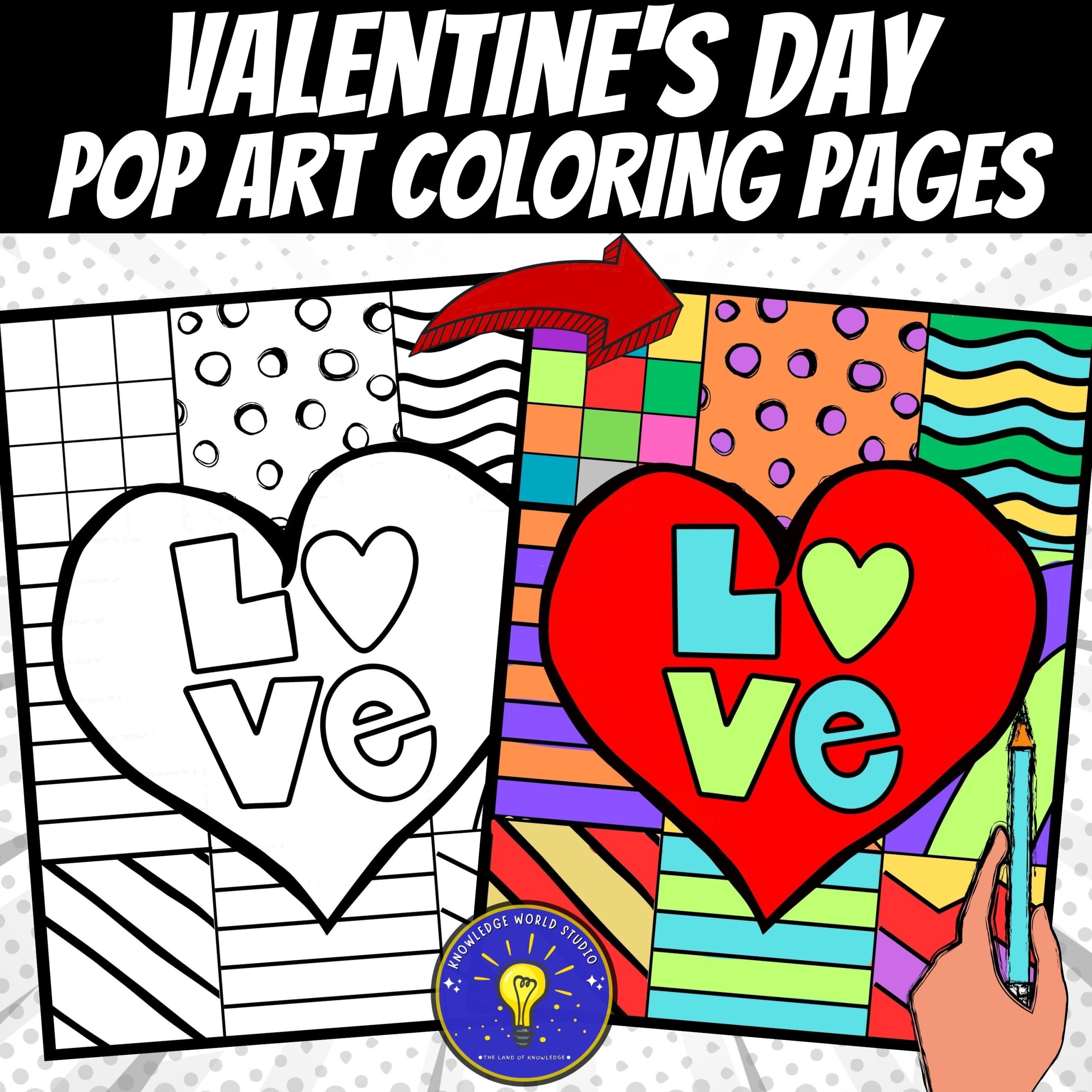 Valentines Day Coloring Pages Pop Art Inspired Coloring Sheets Made By Teachers Valentines Day Coloring Pages Pop Art Inspired Coloring Sheets Made By Teachers