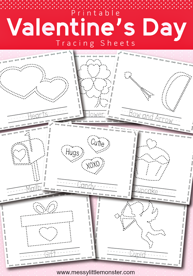 Valentines Day Printable Tracing Activity Messy Little Monster Valentines Day Printable Tracing Activity Messy Little Monster