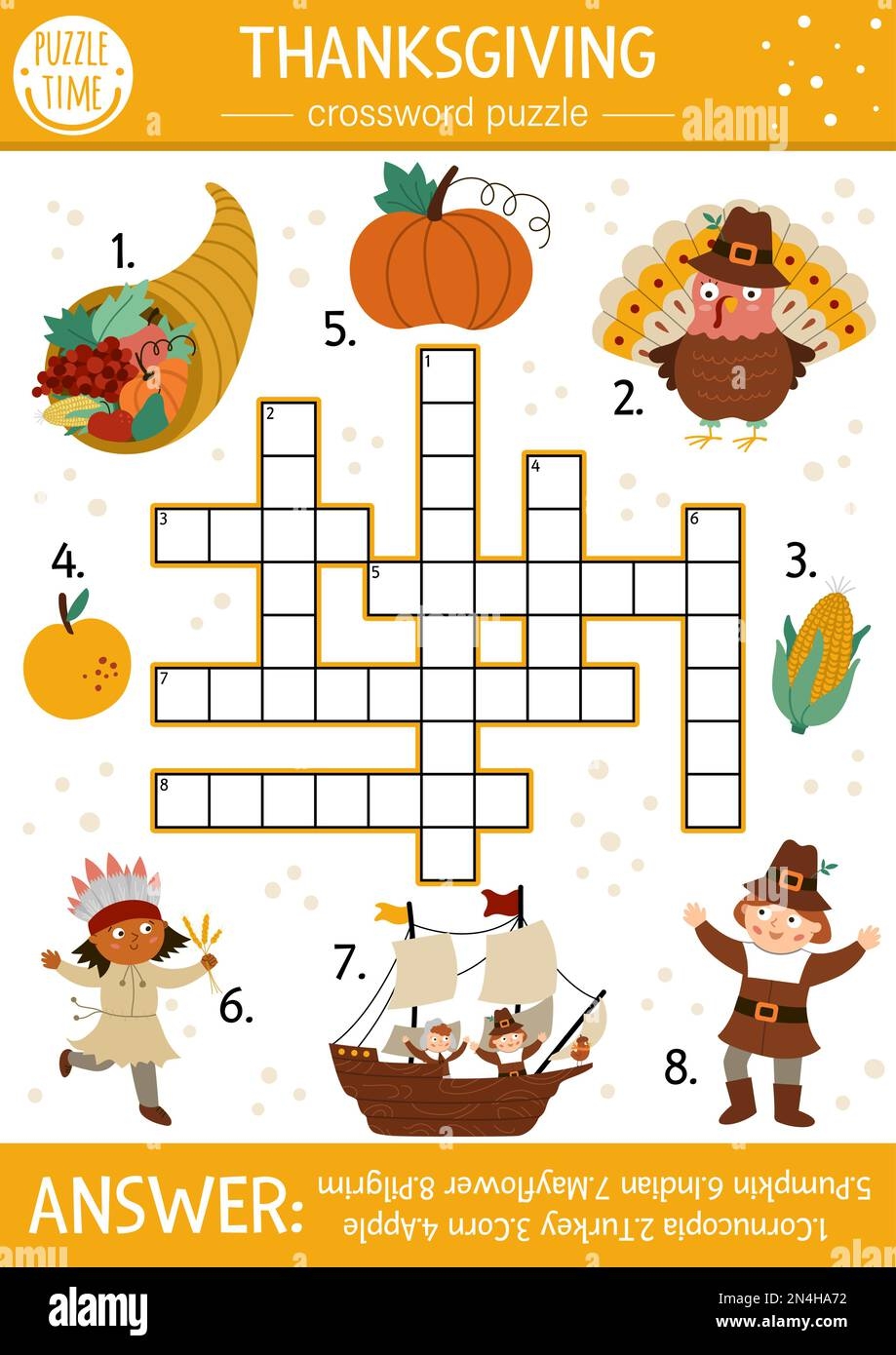 Vector Thanksgiving Crossword Puzzle For Kids Simple Autumn Quiz With Traditional Symbols For Children Educational Activity With Turkey Pilgrim Pu Stock Vector Image Art Alamy Vector Thanksgiving Crossword Puzzle For Kids Simple Autumn Quiz With Traditional Symbols For Children Educational Activity With Turkey Pilgrim Pu Stock Vector Image Art Alamy